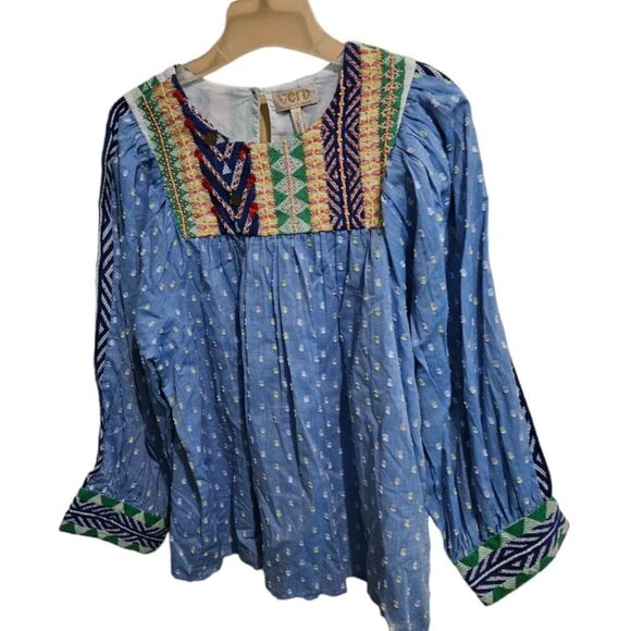 Anthropologie Verb Pallavi Singhee Rhapsody Embroidered Blouse - Picture 9 of 14